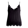 thumbnail image 4 of WEIGFI Womens Tank Tops Sleeveless Elegant Lace Y2K V-Neck Solid Color Summer Casual Wear Comfort Soft Beach Tops,Black,One Size, 4 of 4