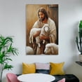 thumbnail image 6 of Jesus Holding Little Lamb in Sheepfold Wall Art Our Faithful Shepherd Vintage Canvas Painting Art Poster Canvas Painting Decor Wall Print Photo Gifts Home Modern Decorative Posters 24x36inch(60x90cm), 6 of 6