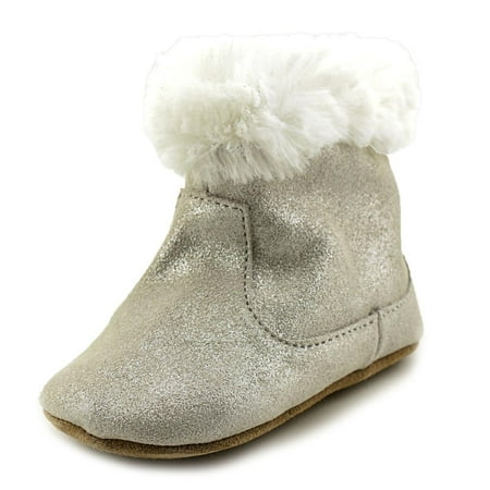 Silver Birthstone Bootie - Robeez Thea Twinkle Infant Round Toe Synthetic Silver Bootie