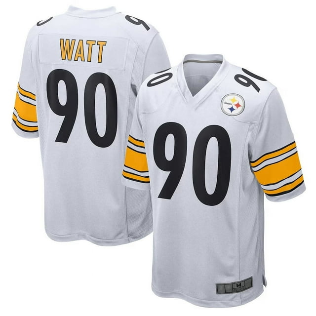 Men's Pittsburgh Watt 90 White Player Game Stitched T-shirts Performance Top, Large