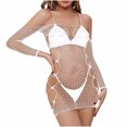 thumbnail image 2 of uublik Women Lingerie Sets Valentine's Day One Piece Nightwear Lace Nightgown Bodysuit Chemise Sleepwear White Free Size, 2 of 3