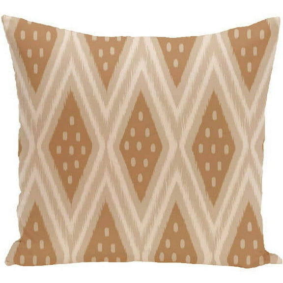 Simply Daisy 16" x 16" Diamond & Dots Polyester Indoor/Outdoor Pillow, Brown (1 count)