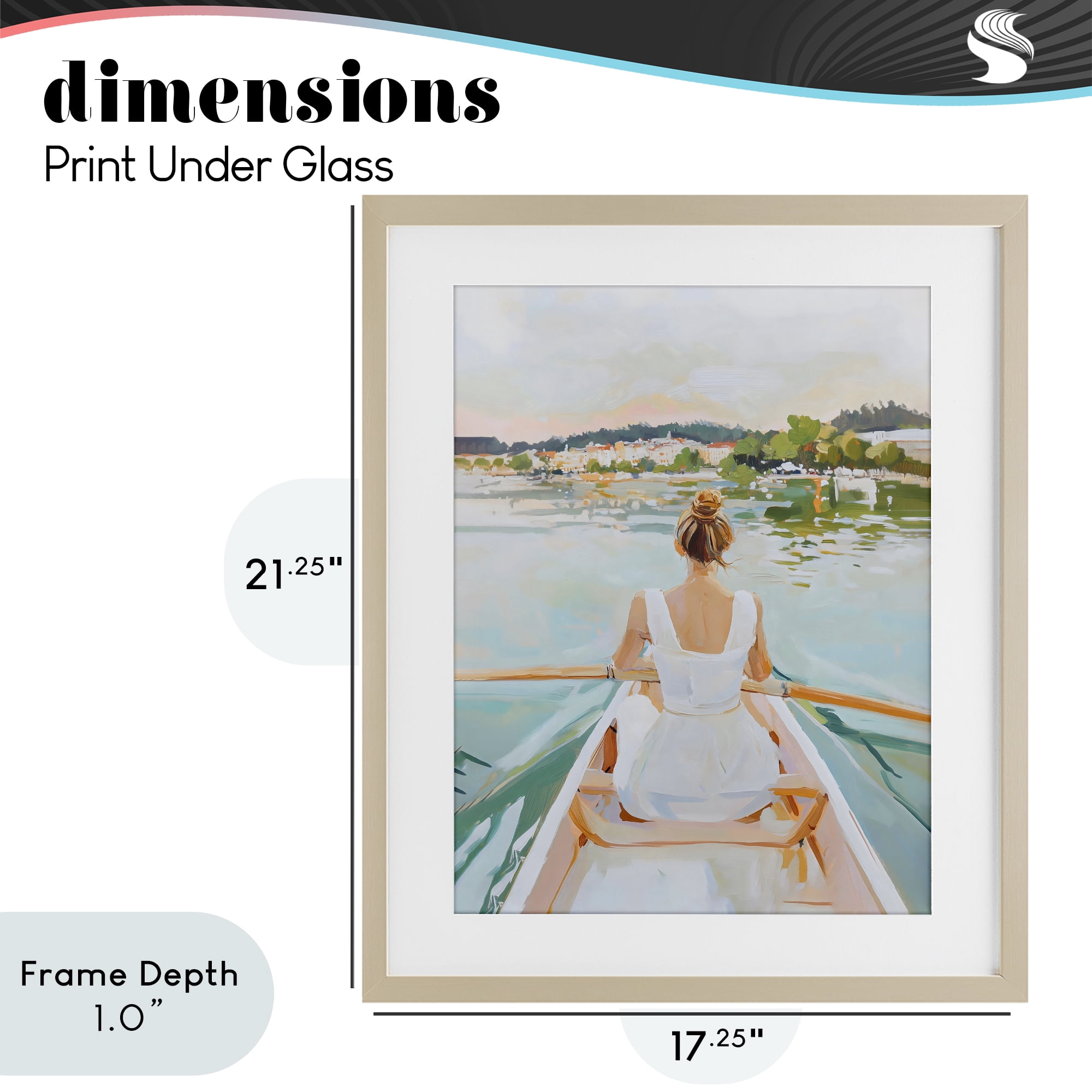 Stupell Industries Girl In Peaceful Canoe Ride Birch Framed Print Under Glass, design by The Prints Vibe