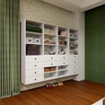thumbnail image 2 of ModMakers Closet System With Drawers, Wood Closet Organizer and Storage System, White, 2 of 6