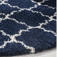 thumbnail image 3 of SAFAVIEH Hudson Jaye Plush Geometric Shag Area Rug, Navy/Ivory, 5' x 5' Round, 3 of 8