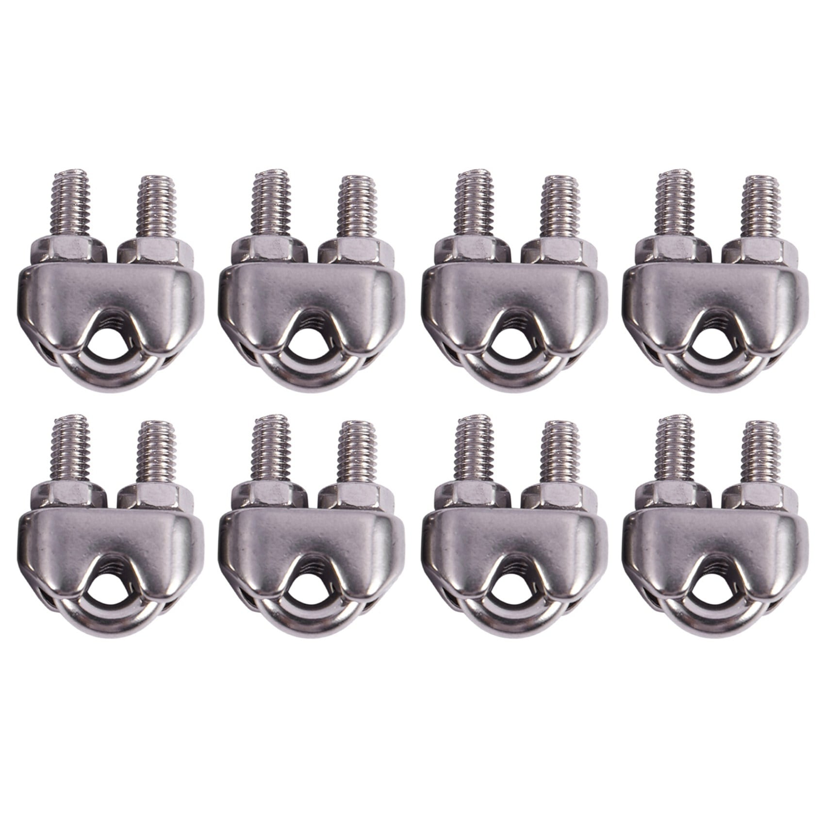 8Pcs Stainless Steel Cable Clip Saddle Clamp for Ropes 0.3cm 3mm Wire