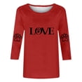 thumbnail image 4 of COM1950s Blouses pour Femmes, Blouses pour Femmes Mode, Mode T-Shirt Décontracté Imprimé Col Rond Manches 3/4, Hauts pour Femmes, Hauts Décontractés pour Femmes, 4 of 8