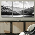 thumbnail image 2 of PixonSign Canvas Print Wall Art Set Retro Mountain & Forest Valley Nature Wilderness Photography Realism Rustic Landscape Relax/Calm Black and White for Living Room, Bedroom, Office - 24"x36"x3, 2 of 5