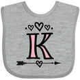 thumbnail image 3 of Inktastic Letter K Monogram Tribal Arrow Girls Baby Bib, 3 of 4