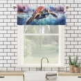 thumbnail image 3 of Watercolor Sea Turtle Kitchen Curtain Valances Beach Nautical Theme Thermal Insulated Room Darkening Curtain for Dinning Room 54 by 18 in, 1 Panel, 3 of 6