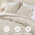 thumbnail image 4 of Luxurious Ivory Bedding Sets Microfiber Comforter with Floral Design Full/Queen Size for AllSeason Use, 4 of 10