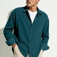 thumbnail image 4 of Resicozy Mens Corduroy Shirt Long Sleeve Button Down Casual Fashion Blouses Plus Size Solid Tops Classic Tshirt Cyan 2XL, 4 of 6