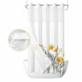 thumbnail image 2 of Yellow Spring Floral No Hook Shower Curtain Waterproof, Bathroom Curtains with Snap in Liners and See Through Top Window, Watercolor Summer Botanical Hotel Style Bathtub Curtains Shower 36"Wx72"L, 2 of 8