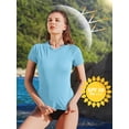 thumbnail image 4 of Women's Solid Color UPF 50+ Rash Guard Raglan Short Sleeve Swimwear Shirt Quick Dry Tops, 4 of 6