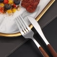 thumbnail image 6 of 20-Piece Gold Stainless Steel Cutlery Set with Faux Wood Handles, Western Tableware Service for 4, Includes Knives, Forks  Spoons, Ideal for Home Kitchen  Restaurant Use, 6 of 12