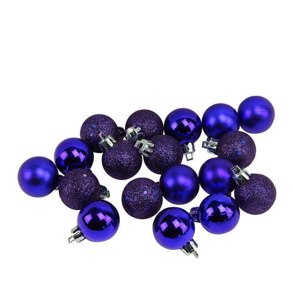 Northlight 18ct Shatterproof 4-Finish Christmas Ball Ornament Set 1.25" - Purple
