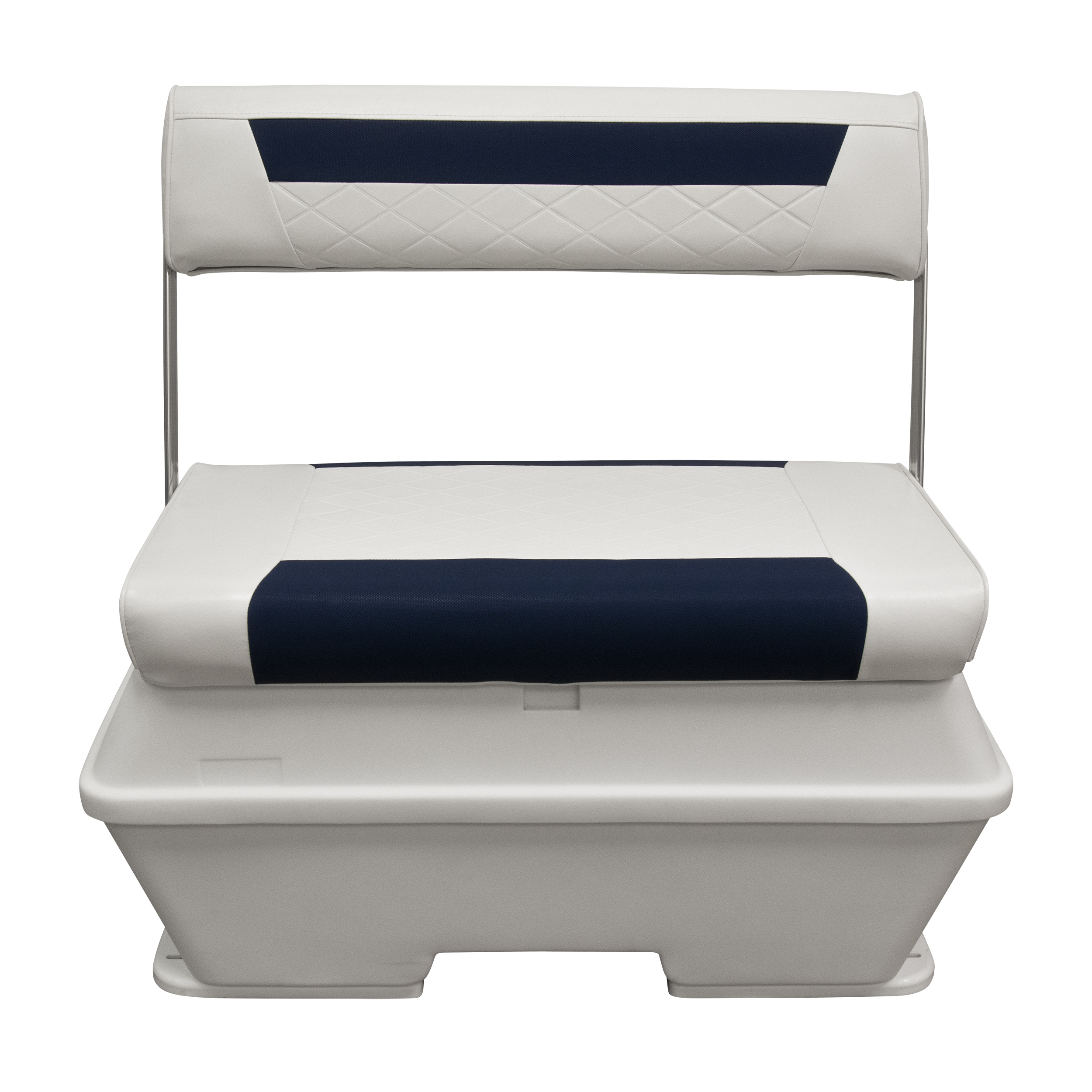 Wise DLX156-1904 DLX Pontoon Series 70 Quart Swingback Cooler Seat - White / Mariner Blue