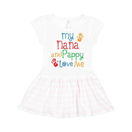 

Inktastic Nana and Pappy Love Me Gift Toddler Girl Dress
