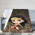 thumbnail image 2 of Manta de franela de Wonder Woman, suave y acogedora manta de felpa para todas las estaciones para niños y niñas, manta ligera y cálida para cama, sofá o viaje, 40 x 30 pulgadas, 2 of 8