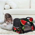 thumbnail image 7 of Watermelon Sherpa Fabric Dog Carrier Bag 900D Oxford Cloth Nylon Webbing Base 17x10x11.8 in 43x26x30 Cm, 7 of 7