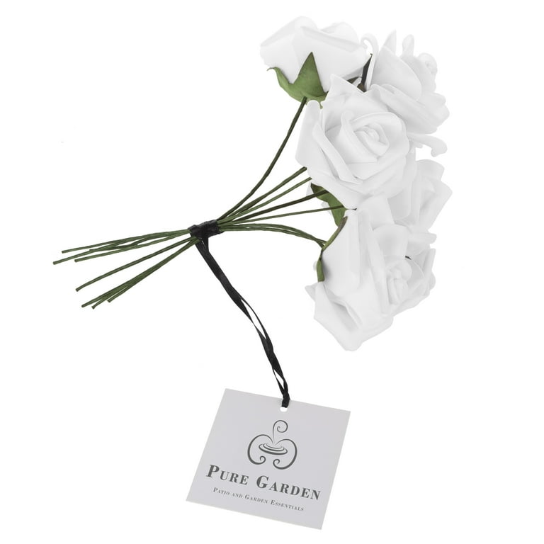 Artificial Roses with Stems- Real Touch Fake Flowers for Home de