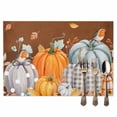 thumbnail image 2 of Pumpkin Thanksgiving Placemats Set of 2 Fall Bird Give Thanks Heat Insulated Linen Place Mats, Washable Stain-Proof Table Mats for Dining Tables Holiday Decor 13x19inch, 2 of 9