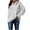 White, variant on IROINNID Womens Sweater V-Neck Pullover Sweater Solid Color Comfy Mid-Length Long Sleeve Autumn Sweater Blouse Tops