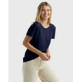 thumbnail image 2 of Hanes Perfect-T Women's Cotton Crewneck T-Shirt Navy 2XL, 2 of 5