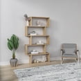 thumbnail image 2 of Ada Home Decor Furniture Multiple Tier Open Shelf Oak Barclay Modern Bookcase, 2 of 7