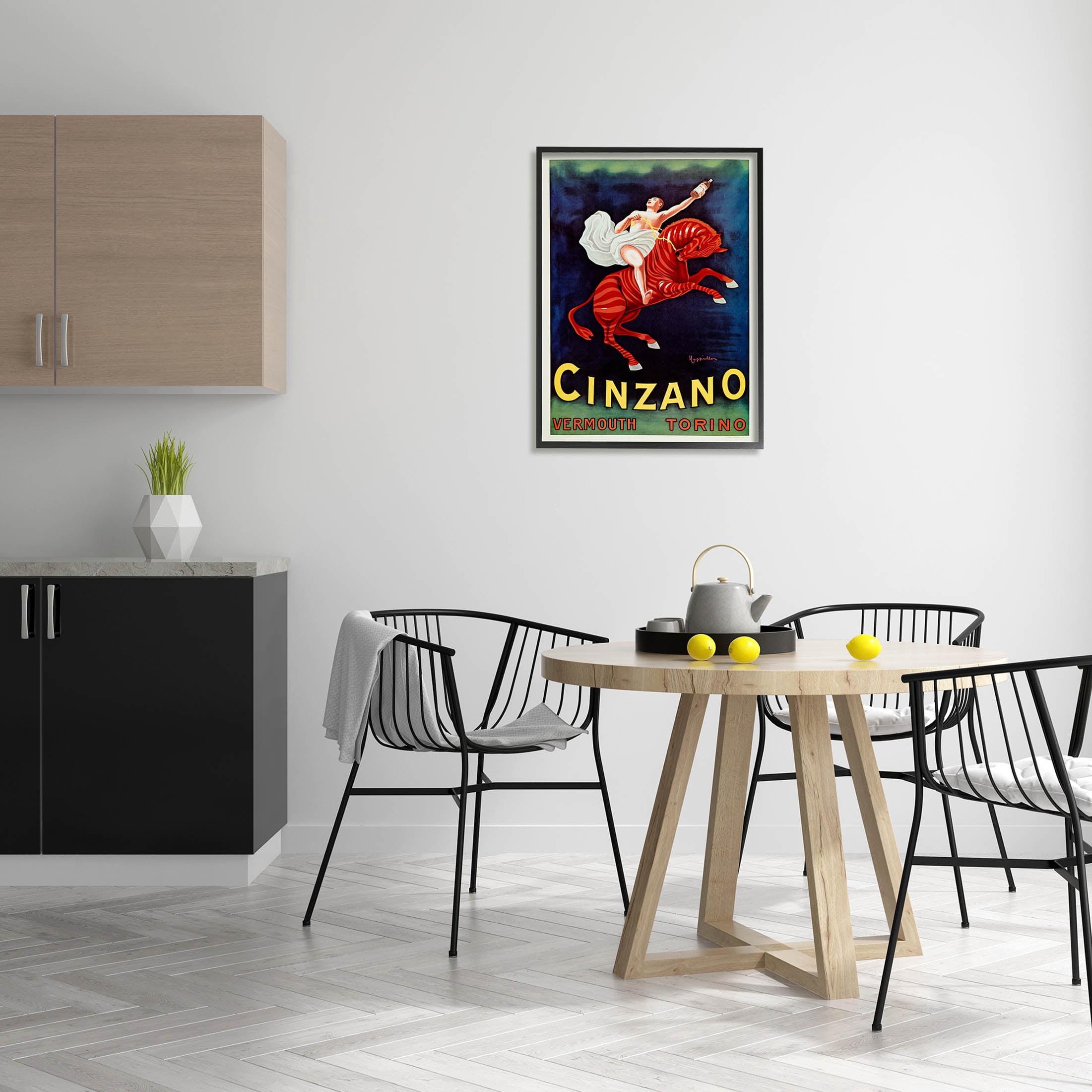 Stupell Industries Cinzano Vermouth Vintage Ad Graphic Art Black Framed Art Print Wall Art, Design by Marcus Jules