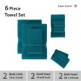 thumbnail image 3 of Juego de toallas LANE LINEN Luxury, 6 piezas, 100% algodón Sea Port, 3 of 9