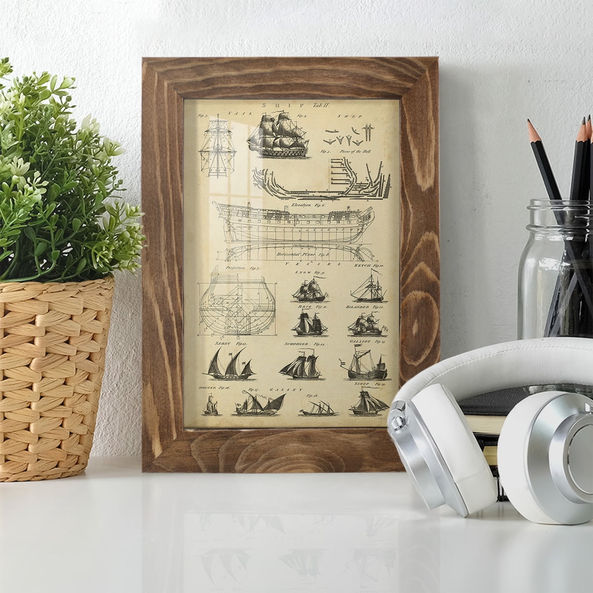 Encyclopediae I -Framed Print w/glass-Walnut