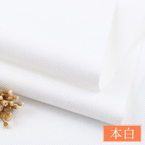 Xiao Hua Tela de Algodón y Cáñamo -1 Pieza, 39.37 X 59.06 Pulgadas, Blanco, Usado para Pintar y Coser Manualidades, Bolsos DIY, Delantales, Cortinas, Manteles, Fundas de Almohada