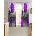 thumbnail image 4 of Purple Rose Sheer Curtains 39 Inch Length 2 Panels Set for Living Room/Bedroom, Raindrops Floral Butterfly Abstract Grey Art Kitchen Curtains Grommet Semi-Sheer Curtains Window Treatments 27.5"x39"x2, 4 of 7