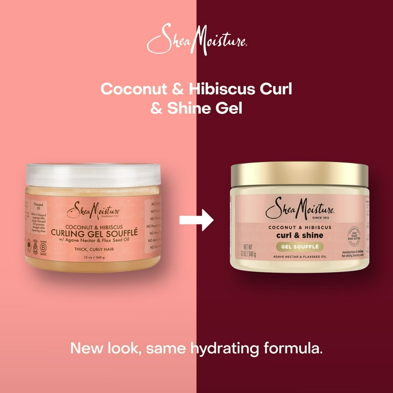 SheaMoisture Hair Curling Gel Souffle Coconut & Hibiscus, 12 oz