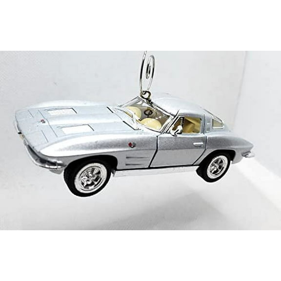 Christmas Ornament for 1963 Chevy Corvette Stingray Silver Large