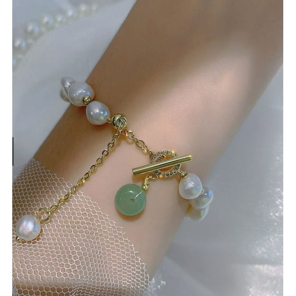 EGNMCR Room Decor Home Decor Pearl Bracelet Pearl Buckle Bracelet Elegant Girl Bracelet Bracelet Bracelet