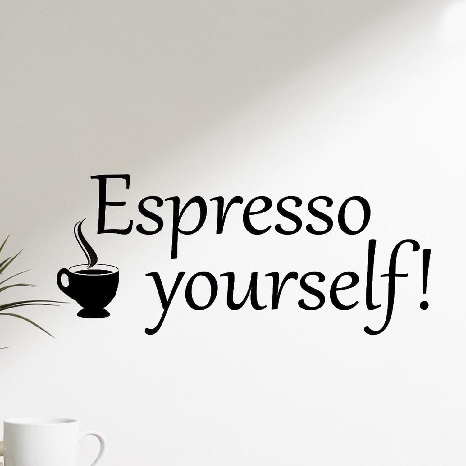 VWAQ Espresso Yourself Coffee Wall Decals Kitchen Quotes Home Decor Dining Bar Decals