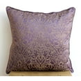 thumbnail image 2 of The HomeCentric Pillow Cover Purple Pillow Cover Gold Damask Embroidered Pillow Cover Pack of 2 18x18 inch (45x45 cm) Throw Pillow Cover Square Silk Pillow Cover Couch Floral - Purple & Gold Damask, 2 of 4