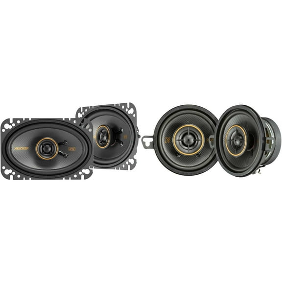 Kicker 51KSC4604 KS-Series 4x6" Coaxial Speakers with .5" tweeters w/ 51KSC3504 3.5" Coaxial Bundle