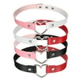 thumbnail image 1 of Collares Chokers de Cuero PU, Collares Choker de Corazón Amor, Collar Gótico Punk Grunge Emo Ajustable de Cuero PU para Mujeres, Rosa Negro y 3 Colores, 4Pcs, 1 of 6