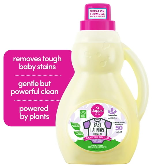 Dapple Baby Laundry Detergent, Lavender Scent, 50 fl oz Bottle