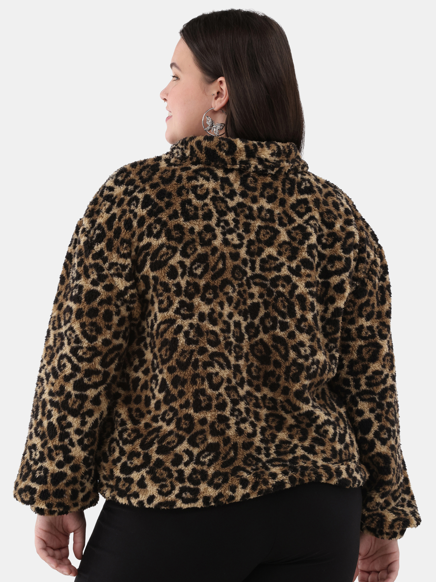 No Boundaries Half Zip Plush Pullover with Pockets, Women's and Women's Plus