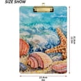 thumbnail image 3 of 12.5"x9" Watercolor Starfish Clipboards, Standard A4 Letter Size Nursing Clipboard with Low Profile Metal Clip Decorative Clip Board for Office Supplies,Gold, 3 of 7