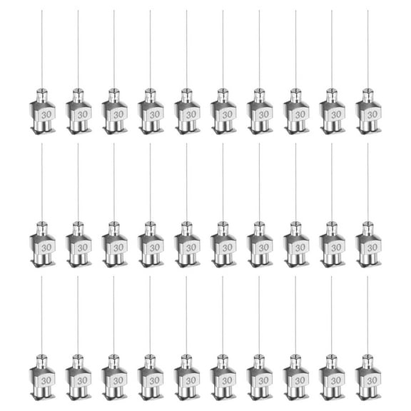 Uxcell 30pcs 30G Stainless Steel Dispensing Needles, 1" Glue Needle Tube Blunt Tip