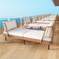 thumbnail image 6 of Gymax 2PCS Patio Wicker Daybed w/Seat Back Cushions Robust Metal Legs For Backyard, 6 of 10