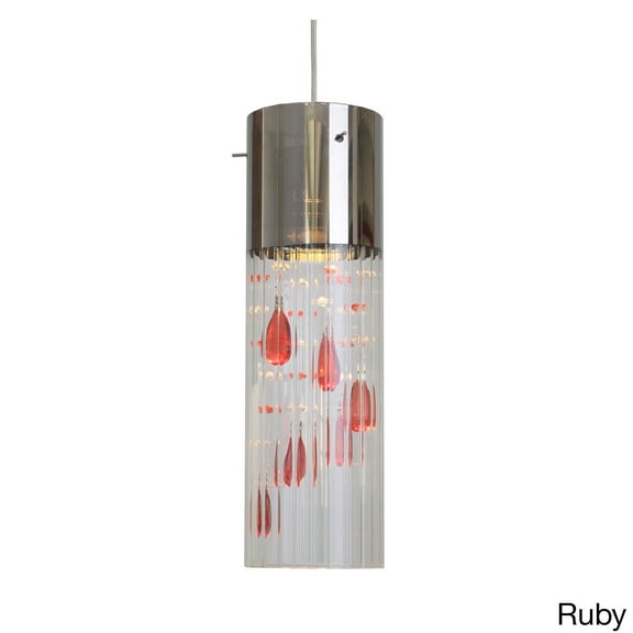 Woodbridge Lighting Gem Metal LED Mini Pendant with Strings in Rudy Red