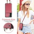 thumbnail image 2 of Compatible With Samsung Galaxy S23 Phone Case Zipper Card Pocket Kicktstand Crossbody Strap PU Leather Shock-absorbent Anti-Fingerprint Lightweight Luxury Plain Cover for Men or Women,Red, 2 of 8