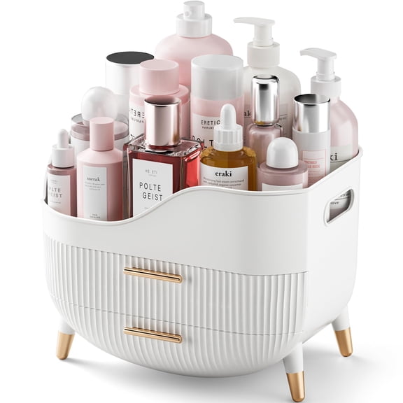 Makeup Organizer with Drawers,Skincare Organizer for Vanity,Storage Box with Handle,Large Cosmetic Display case for Dresser, Bathroom Countertop