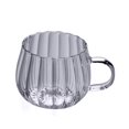 thumbnail image 1 of Vertical Striped Transparent Heat Resistant Oatmeal Milk Coffee Mug Drinking, T3A6, 1 of 8